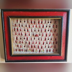 Beaded Wall Art With Red and Black Accents Lady Bug